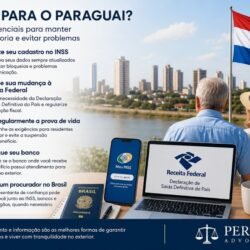 Aposentado brasileiro vivendo no Paraguai recebendo aposentadoria do INSS com segurança e planejamento previdenciário internacional.
