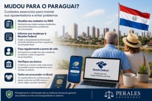Aposentado brasileiro vivendo no Paraguai recebendo aposentadoria do INSS com segurança e planejamento previdenciário internacional.