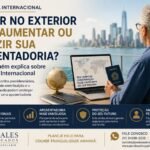 Brasileiro vivendo no exterior analisando aposentadoria internacional com documentos do INSS, passaporte e mapas representando acordos previdenciários entre países.