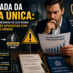 Empresário analisando planejamento previdenciário e riscos da aposentadoria pelo MEI com contribuição reduzida ao INSS.