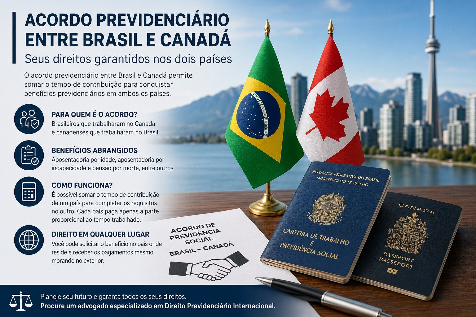acordo previdenciário Brasil Canadá