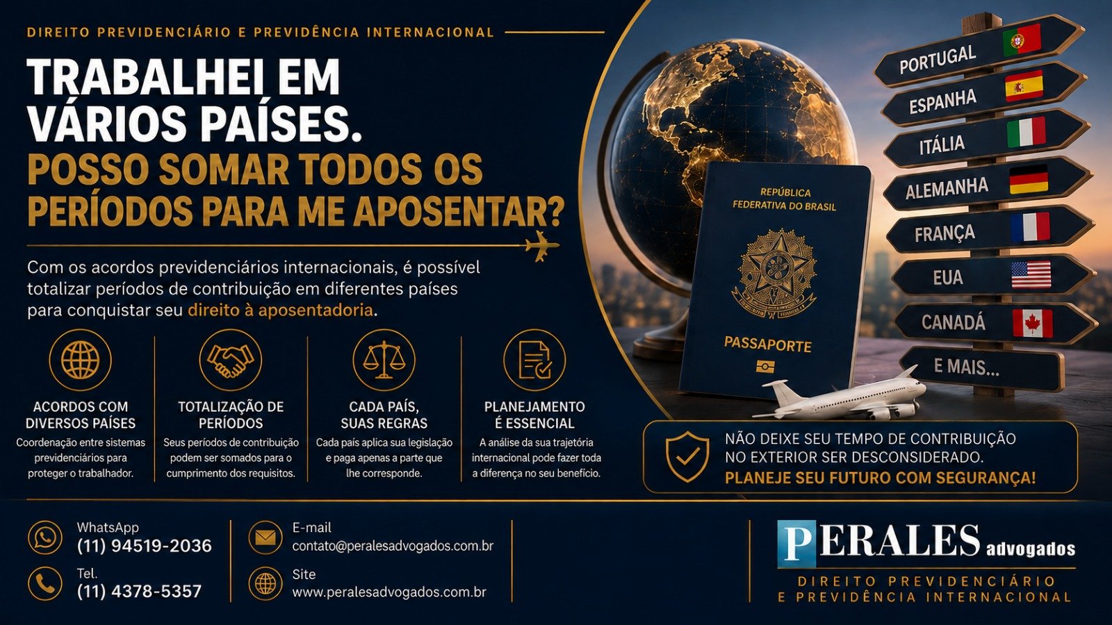 aposentadoria para quem trabalhou em vários países