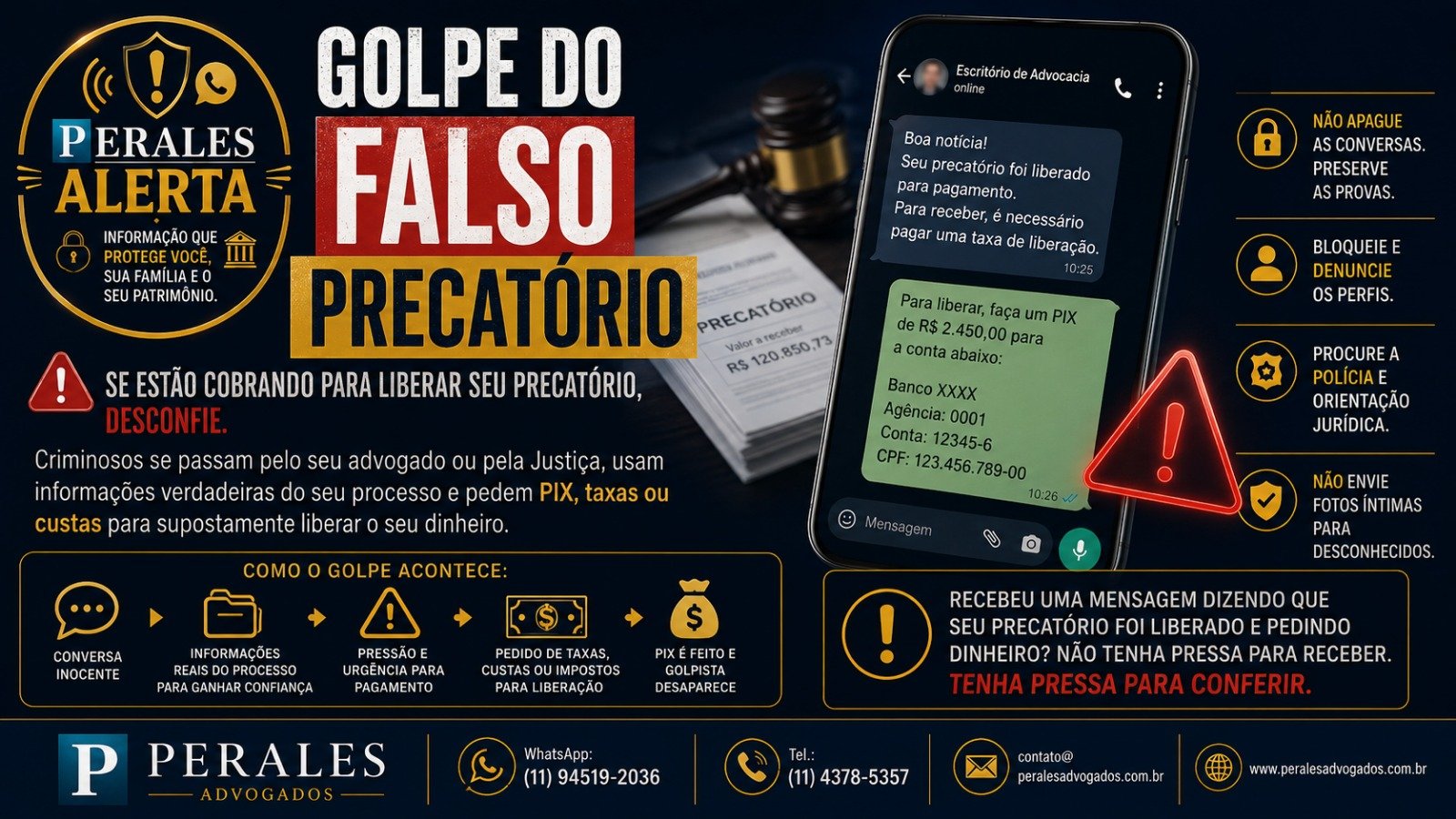 golpe do falso precatório pelo WhatsApp