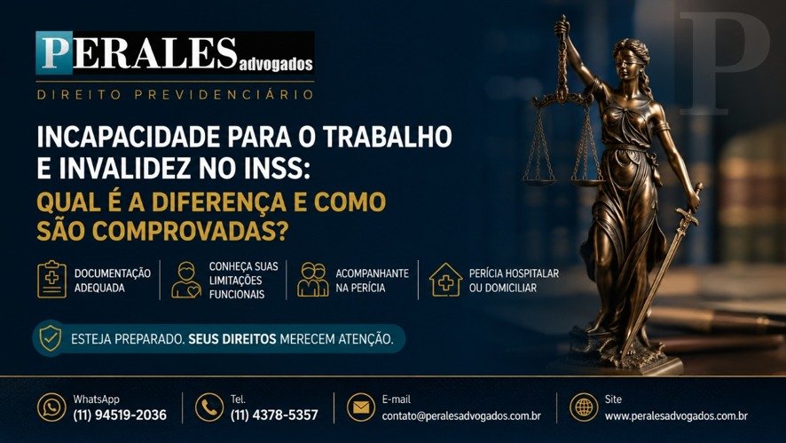 incapacidade para o trabalho e invalidez no INSS